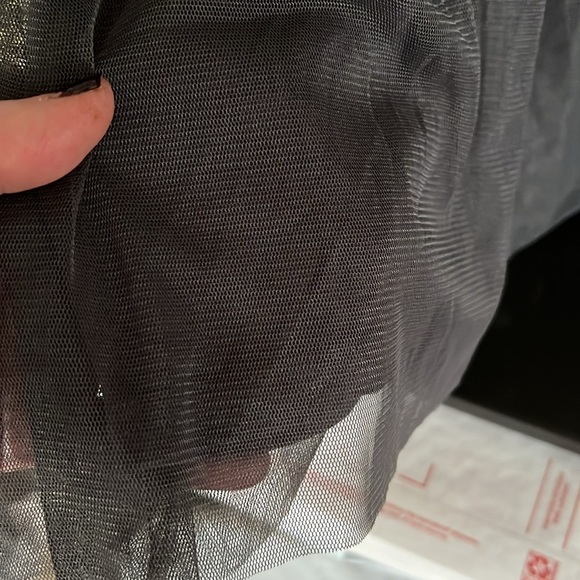 MATILDA JANE ‘Twas the Night Charcoal Gray/Red Striped Tulle Dress, Medium, GUC. - Picture 6 of 11